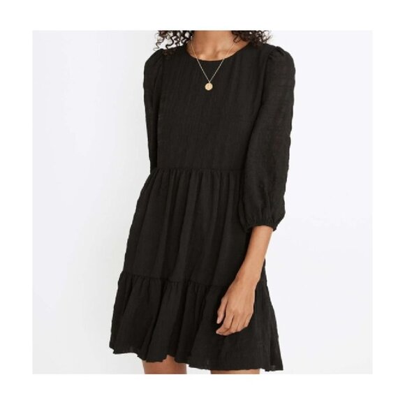 💥Madewell Puff Sleeve Ruffle-Hem Mini Dress - NEW - Picture 6 of 7